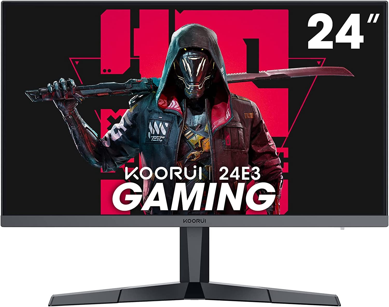 KOORUI 24" Gaming Monitor 165Hz, 1080p, 1ms, IPS, 99% sRGB Color Gamut, Adaptive Sync, Ultra Slim Frame, VESA Mountable (FHD 1920x1080, HDMI, DisplayPort) Black