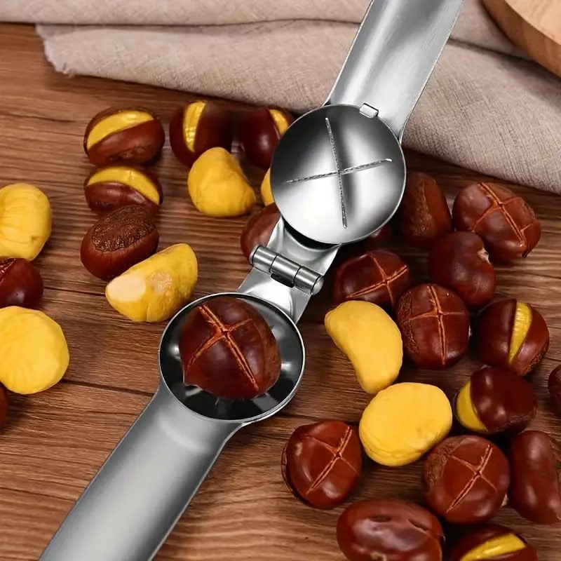 1pc Chestnut Opener Stainless Steel Chestnut Peeling Artifact Open Raw Chestnuts Thickened Cross Knife Peeling And Shelling Household