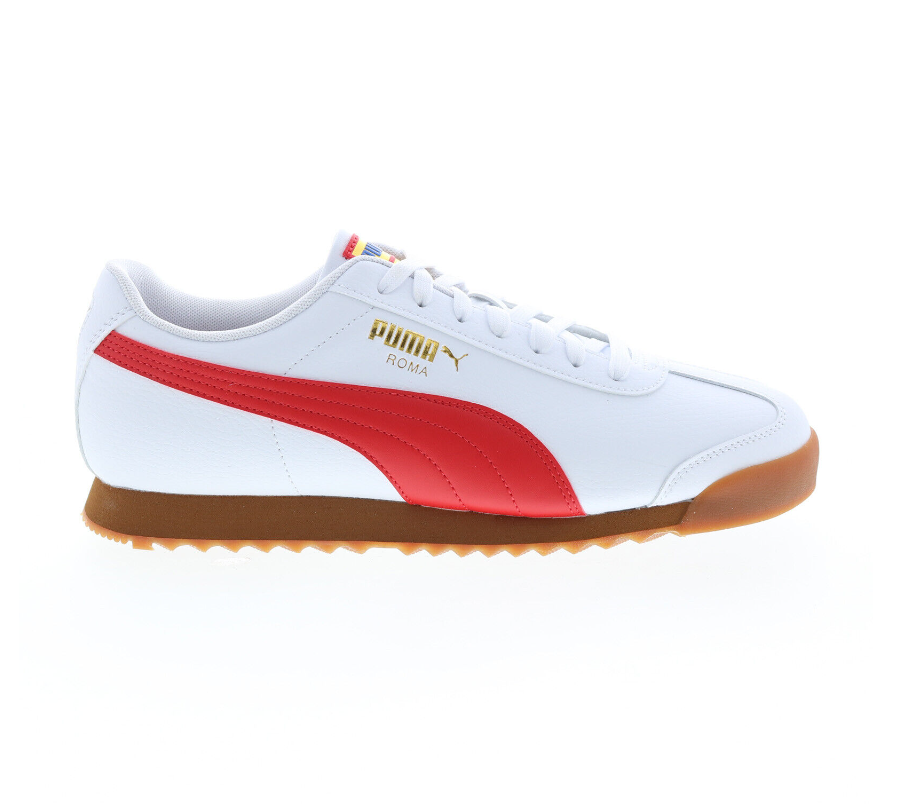 Puma Roma RWB 38834101 Mens White Synthetic Lace Up Lifestyle Sneakers Shoes